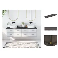 VidaXL Waschtischplatte Dunkelbraun 180x50x(2-6)cm Massivholz