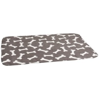 Karlie Hunde Fleecedecke Knochenmotiv, Hundedecke, Fleece, Grau, 100x70 cm