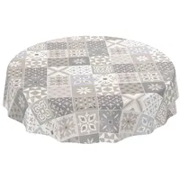 ANRO Tischdecke Wachstuch abwaschbar Wachstuchtischdecke Wachstischdecke Kacheloptik Fliese Beige