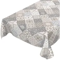 ANRO Tischdecke Wachstuch abwaschbar Wachstuchtischdecke Wachstischdecke Kacheloptik Fliese Beige