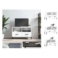 VidaXL TV-Schrank Hochglanz-Weiß 80x36x50 cm Holzwerkstoff