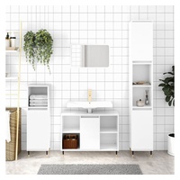 VidaXL Badschrank Hochglanz-Weiß 30x30x100 cm Holzwerkstoff