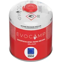 Evocamp Propan Butan Gaskartuschen 450g Schraubkartusche Eurogewinde 7/16", Ventilkartusche
