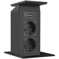 EVOline Port Push 2x Schuko + USB-C Charger Wippdeckel