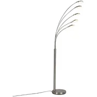 QAZQA Stehlampe Stahl inkl. LED mit Touch-Dimmer - Sixties