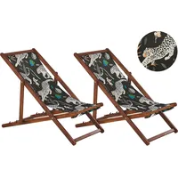 Beliani Gartenliege 54 x 70 x 97 cm Dunkelbraun