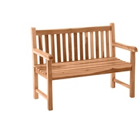 Möbilia Gartenbank mit Rücken-und Armlehne Teak - natur