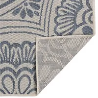 VidaXL Outdoor-Teppich Flachgewebe 100x200 cm Blaues Muster