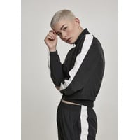 URBAN CLASSICS Ladies Short Striped Crinkle Track Jacket in