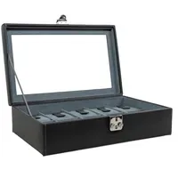 FRIEDRICH23 Uhrenbox Infinity Vollrindleder, 10 Uhren schwarz-anthrazit