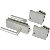 Dormaglas Dormakaba, Beschlagset Classic, unversperrbar, Aluminium Edelstahl-Effekt