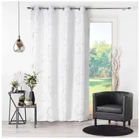 Dynamic24 Vorhang 140x260cm weiss/silber
