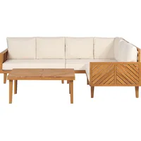 Beliani Lounge Set Hellbraun Akazienholz 4-teilig für 4 Personen