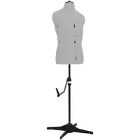 VidaXL Schneiderpuppe Verstellbar Männlich Grau Größe 37-45