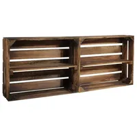 CHICCIE 2 Set Holzregal Schmalhanz 50x40x15cm - Geflammt 1x
