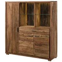 Massivmoebel24 Highboard Akazie 140x40x150 natur lackiert bark 115