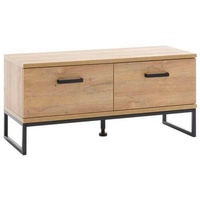 MCA Furniture Garderobenbank Schwarz, Eiche, Metall, 1-Sitzer, 101x46x38 cm,