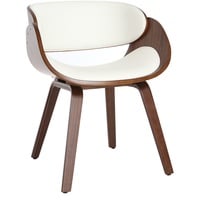 Miliboo Design-Stuhl Weiß und dunkles Holz Nussbaum BENT