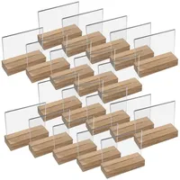 HMF 46943 Acryl Tischaufsteller mit Holzfuß | 20 Stück