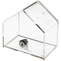 HMF 46911 Spendenbox, Aktionsbox, Spendenhaus, Acryl, 13,8 x 12,5
