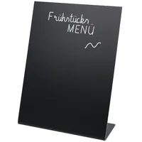 HMF 46432 Tischaufsteller Kreidetafel, L-Aufsteller, DIN A5 Schwarz