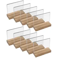 HMF 46943 Acryl Tischaufsteller mit Holzfuß | 10 Stück