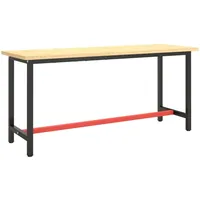 VidaXL Werkbankgestell Mattschwarz und Mattrot 170x50x79 cm Metall