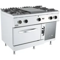 CombiSteel Base 700 Glühplattenherd 4 Br. Gasbackofen
