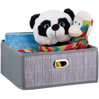 Relaxdays Aufbewahrungskorb Bambus flach, - Grau
