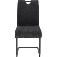 Hela Tische, 2er Set Esszimmerstuhl Merkur, Bezug Breitcord Anthrazit,