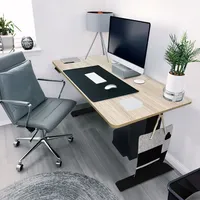 Home Deluxe Höhenverstellbarer Schreibtisch LUMINA - Gestell: Schwarz, Platte: