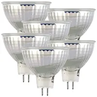 Luminea 6er-Set LED-Glas-Spots, GU5.3, 6W (ersetzt 40W), 500lm, tageslichtweiß