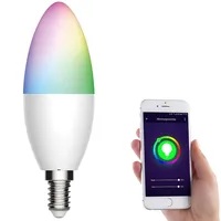 Luminea Home Control WLAN-LED-Kerze, E14, RGB-CCT, 5,5 W (ersetzt