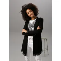 Aniston SELECTED Cardigan mit Chiffon-Abschlüssen schwarz