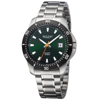 REGENT Herren Uhr BA-754 Quarz, Edelstahl - Silber