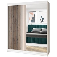 Mebloland Schwebetürenschrank MIT, Kleiderschrank 120 cm mit Spiegel (Weiß,