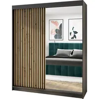 Mebloland Schwebetürenschrank MIT, Kleiderschrank 120 cm mit Spiegel -
