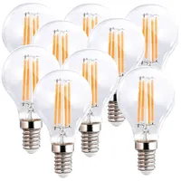 Luminea 9er-Set LED-Filament-Lampen, G45, E14, 470 lm, 4 W,