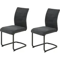 Hela Tische, 2er Set Esszimmerstuhl Fabia, Bezug Breitcord Anthrazit,