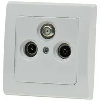 ChiliTec DELPHI Antennendose TV+Radio+Sat inkl. Rahmen, weiß