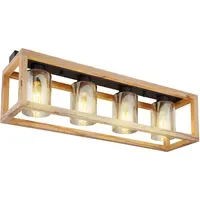 GLOBO Deckenlampe Esstisch 4-flg. eckig braun