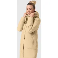 Marikoo Damen, Winterjacke lang Winter Mantel mit Kapuze