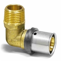 Pipetec Press-Übergangsstück Messing 16 mm x R 1/2