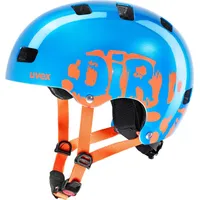 Uvex Kid 3 Kinderfahrradhelm, dirtbike blue orange, Größe M-L