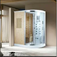 Purehaven Luxus Dampfdusche mit Saunafunktion 170x100 cm Massagedüsen LED-Lichtern