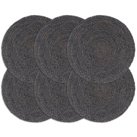 VidaXL Tischsets 6 Stk. Dunkelgrau 38 cm Rund Jute