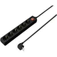 Sygonix SY-4891006 Steckdosenleiste mit Schalter Schwarz Schutzkontakt 1 St.
