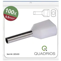 Quadrios 22C433 Zwillings-Aderendhülse 0.5 mm2 Teilisoliert Weiß 1 Set
