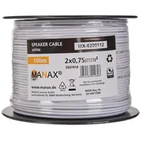 MANAX MANAX® 100m Zwillingslitze 2x 0,75mm2 weiß Kabel 2-adrig