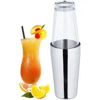 Relaxdays Cocktail Shaker Boston, 2-teiliger Cocktailmixer, 400 & 600